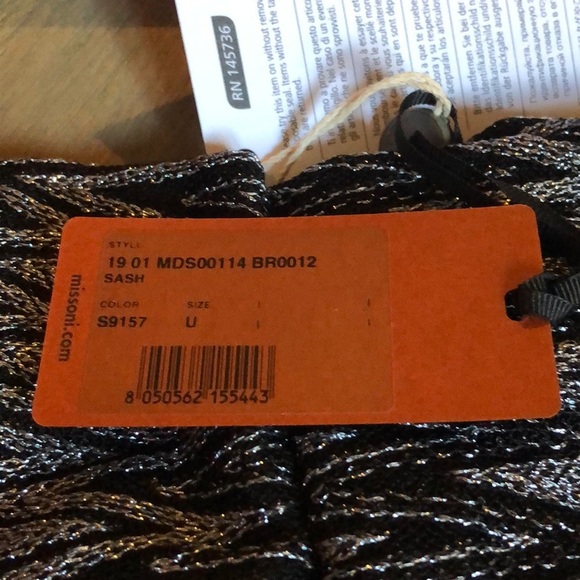 Missoni headband sash knit black silver NWT authentic - Picture 8 of 15